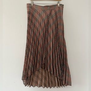 H&M pleated plaid midi skirt